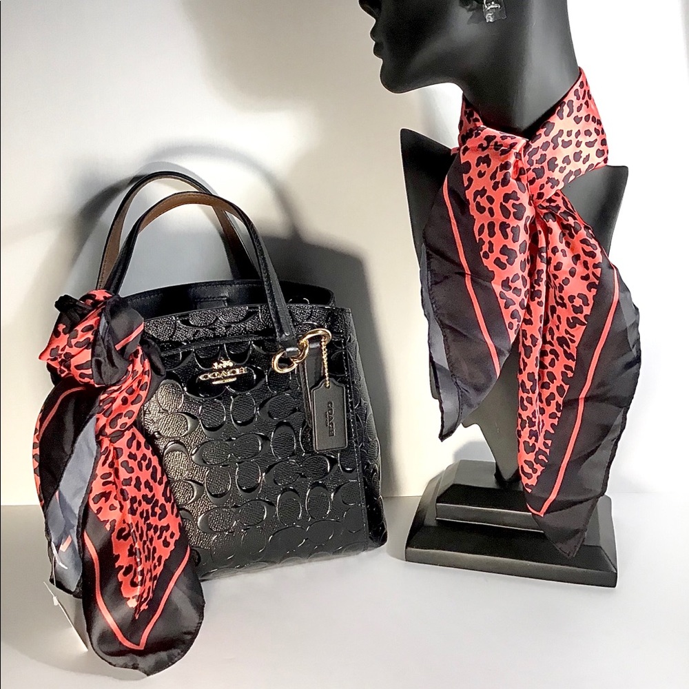 (2) Animal print scarves